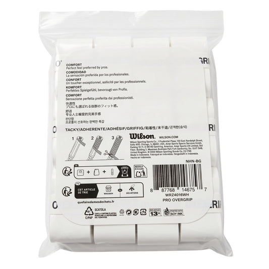 Wilson Pro Overgrip Packaging on a white background