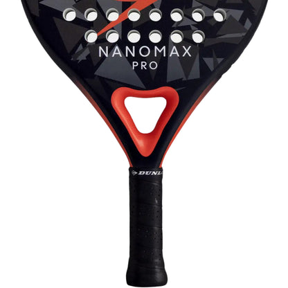 Padel racket with 'Nanomax Pro' branding on a white background