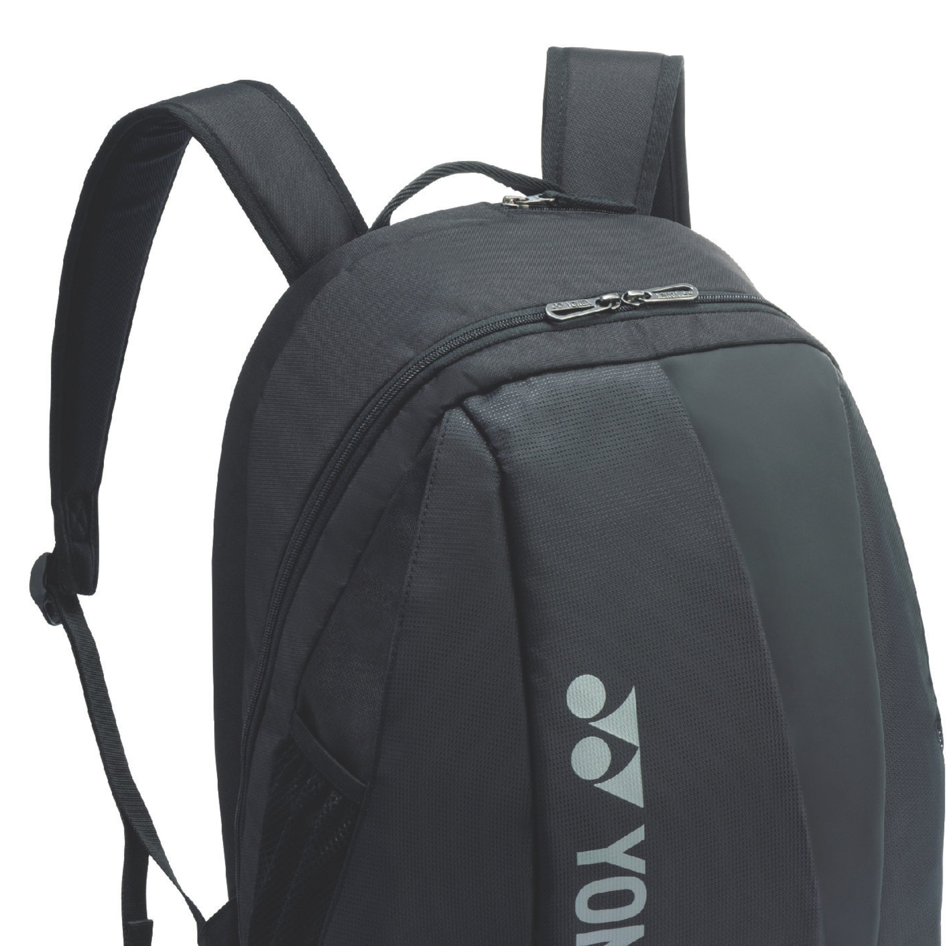 Black backpack with Yonex logo on a white background