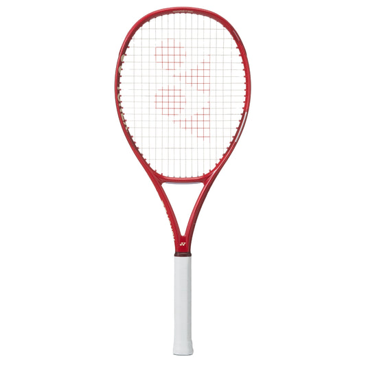 Red Yonex vcore Ace red racket on a white background
