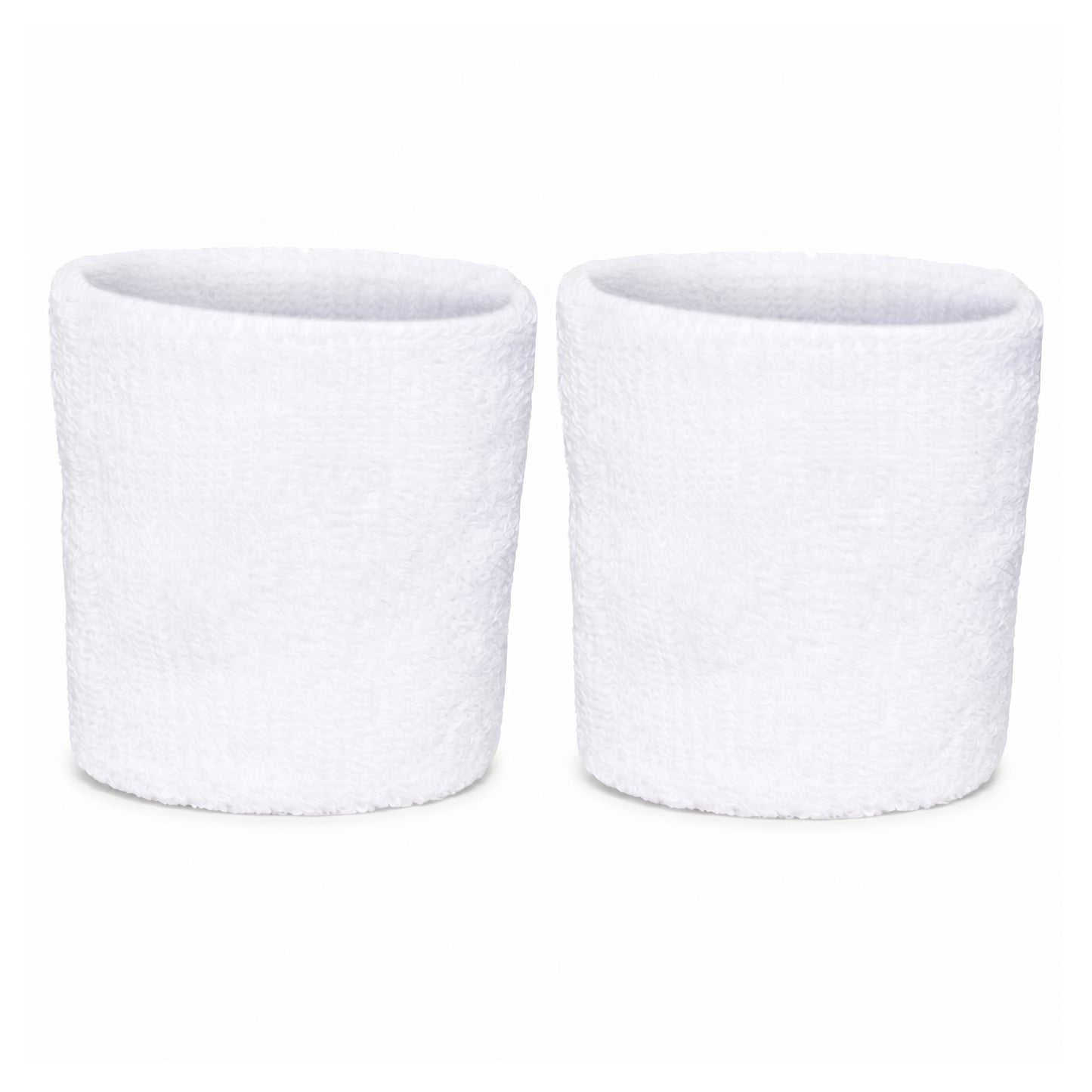 Two white sweatbands on a white background