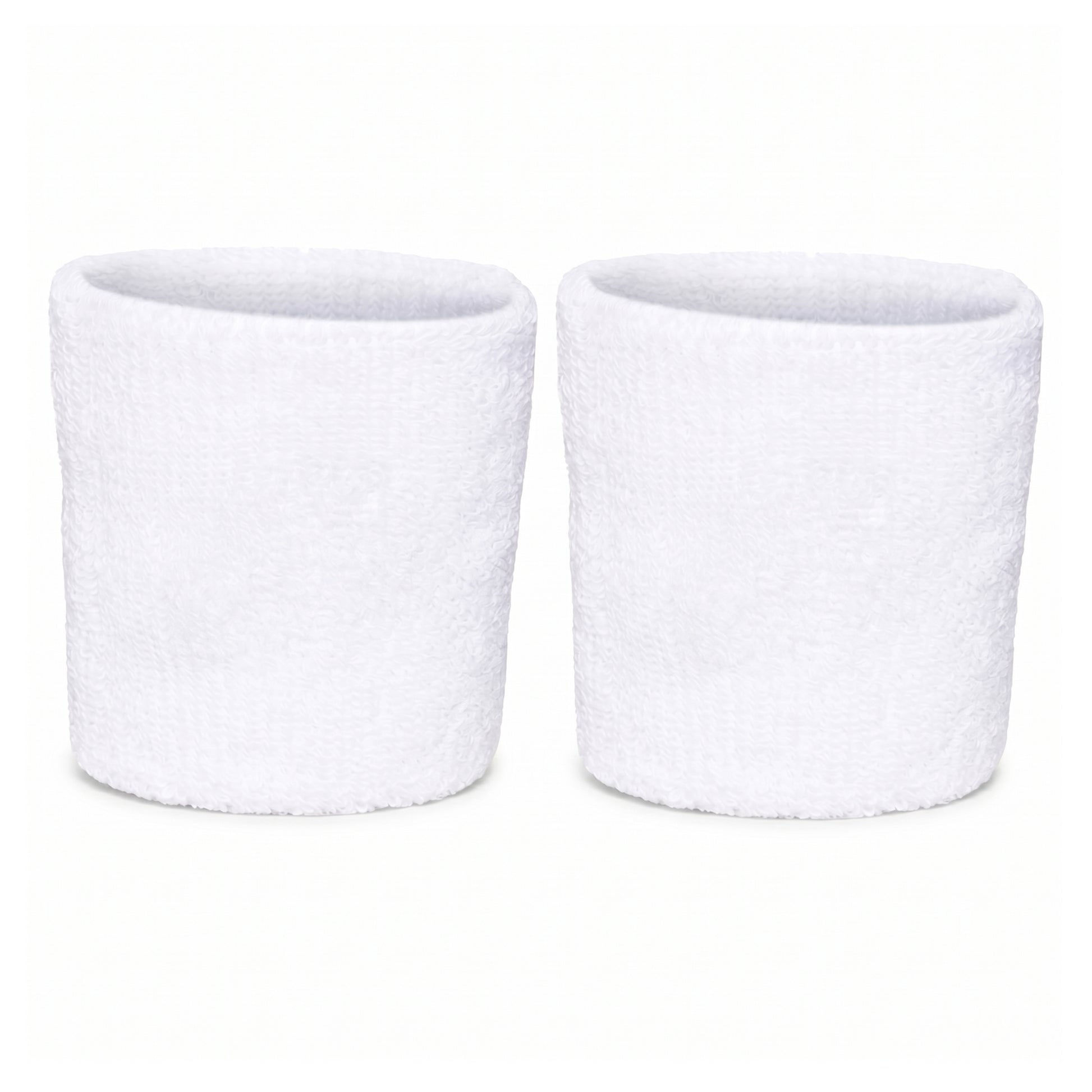 Two white sweatbands on a white background