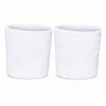 Two white sweatbands on a white background