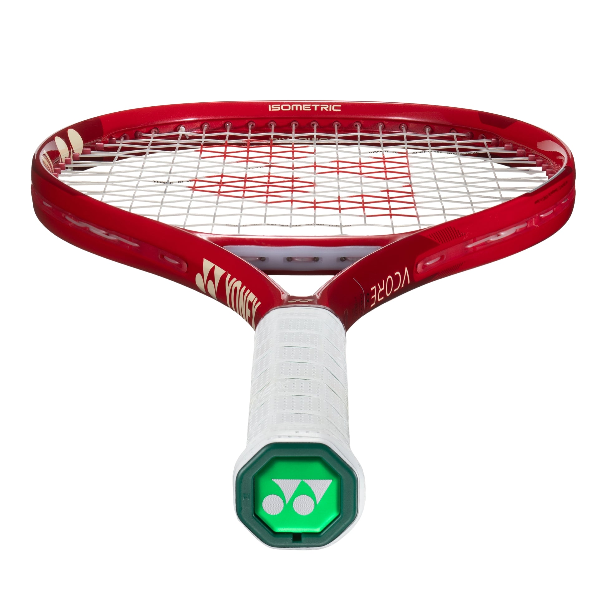 Red Yonex vcore Ace red racket on a white background