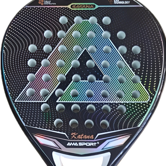 Paddle racket with brand logo on a white background