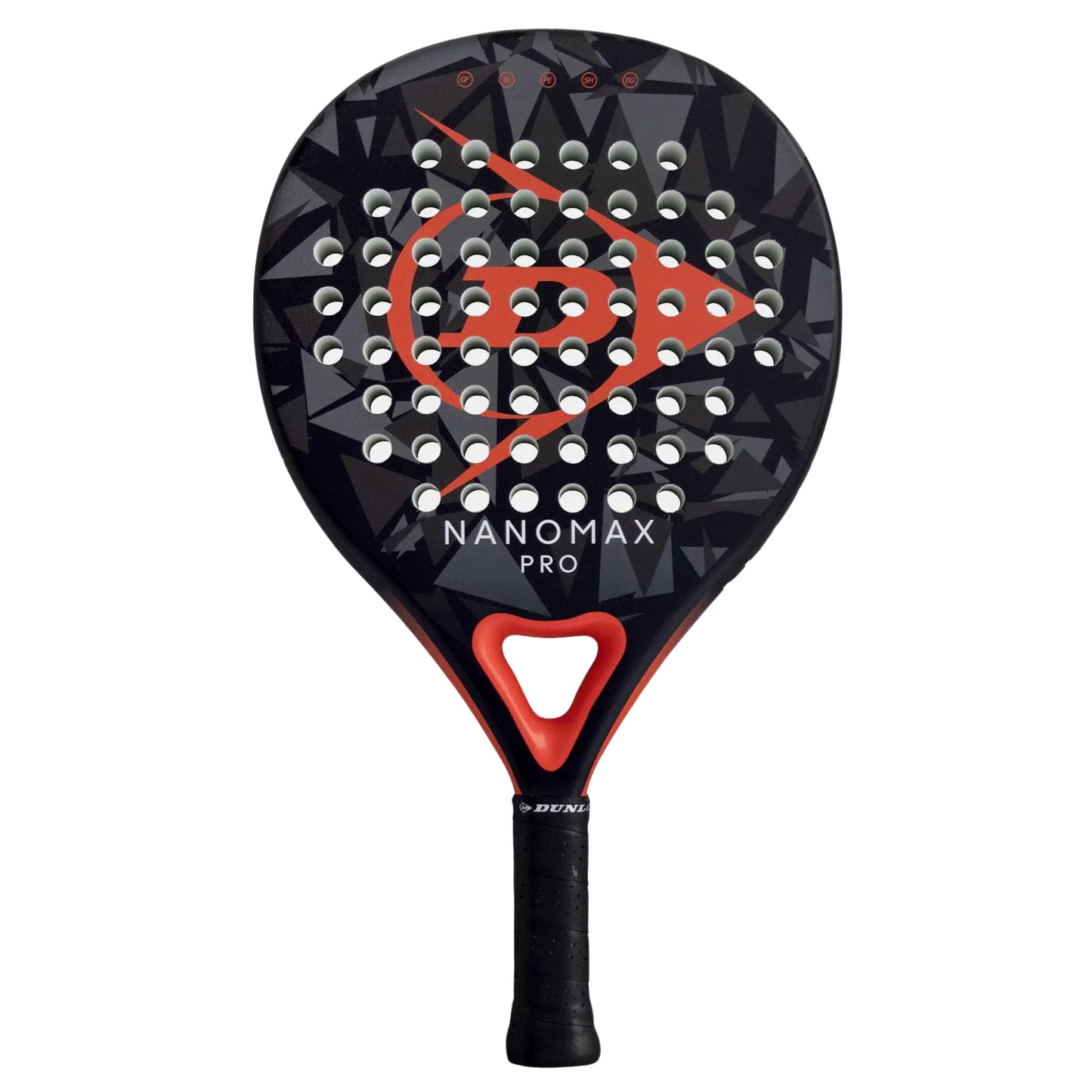 Padel racket with 'Nanomax Pro' branding on a white background