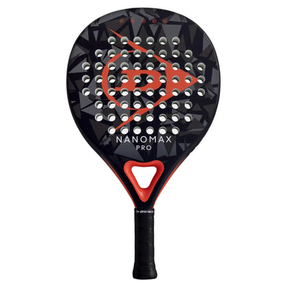 Padel racket with 'Nanomax Pro' branding on a white background