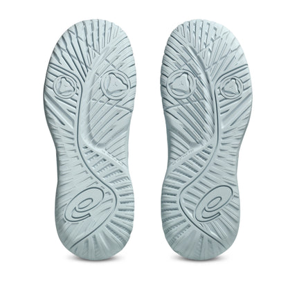 Light blue shoe sole with brand logo on a white background