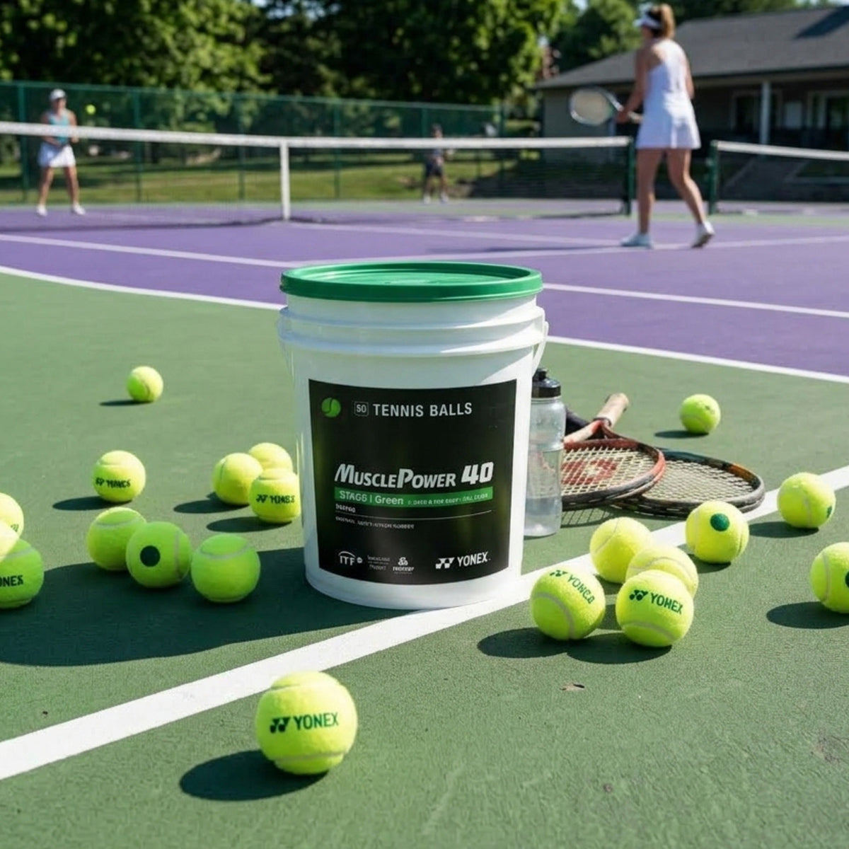 YONEX BALL TENNIS PLAY AND STAY GREEN BUCKET (60)