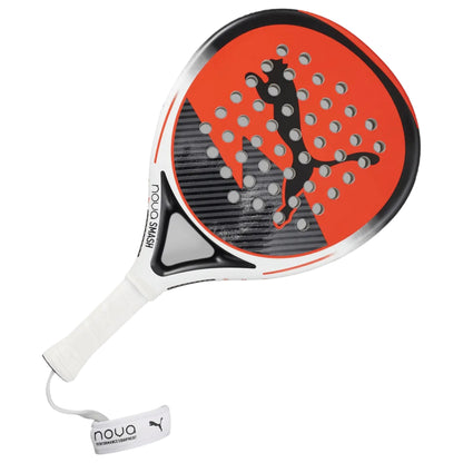 Puma padel racket with Puma logo and wording nova smash bottom left with white handle