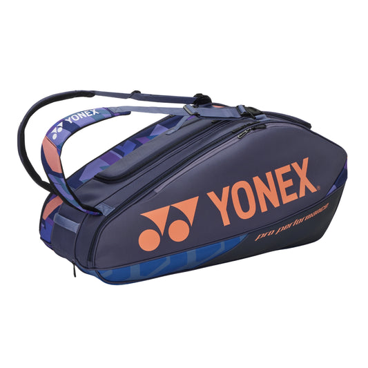 Yonex sports bag with orange logo on a white background